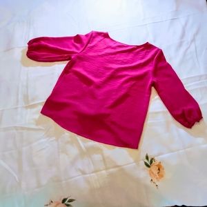 Hot pink Misia three-quarter sleeve blouse